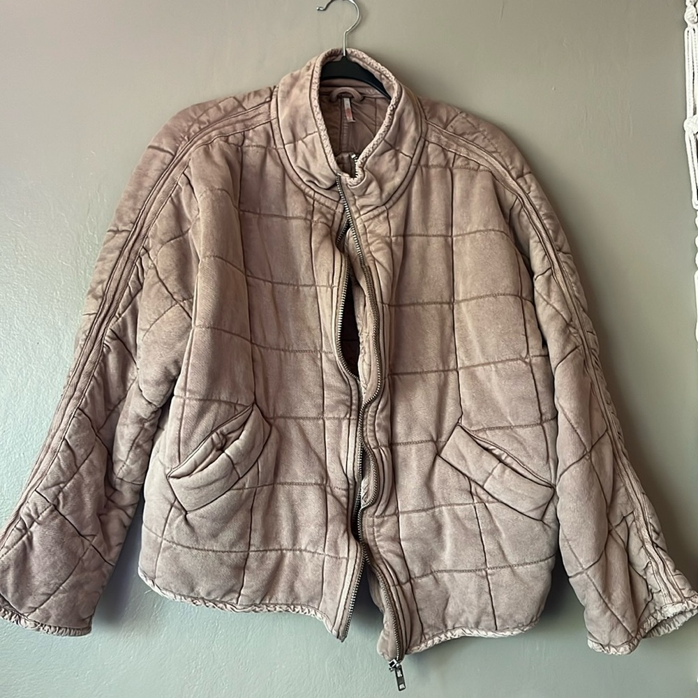 Free People Dolman Quilted Bomber S Champagne Diamonds